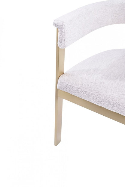 Chaise de salle à manger beige et dorée