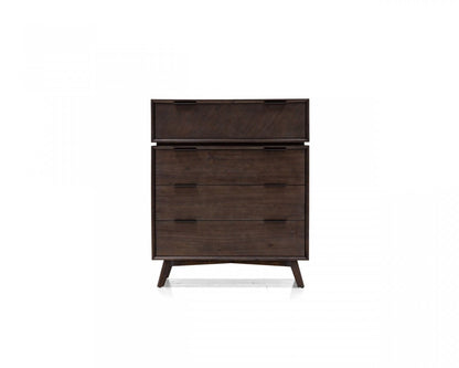 Commode à quatre tiroirs en bois massif d'acacia de 39 po