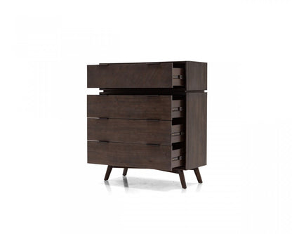 Commode à quatre tiroirs en bois massif d'acacia de 39 po