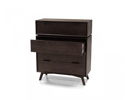 Commode à quatre tiroirs en bois massif d'acacia de 39 po