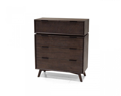 Commode à quatre tiroirs en bois massif d'acacia de 39 po