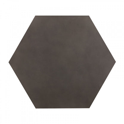 Table d'appoint hexagonale moderne en béton gris et métal noir