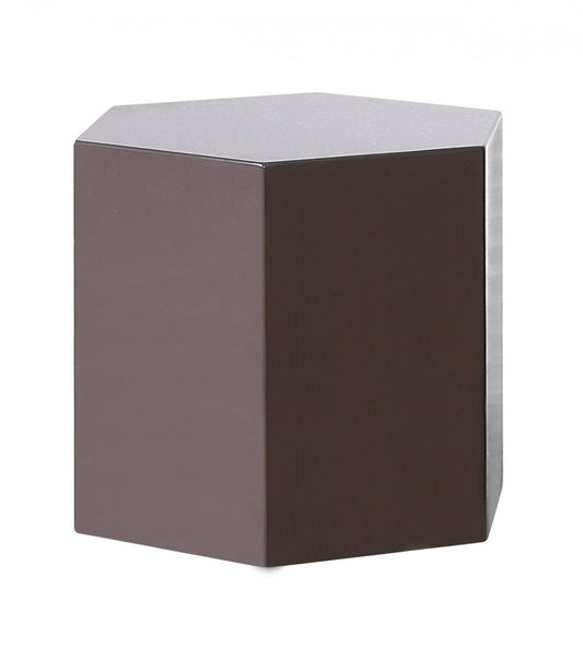 Table d'appoint hexagonale moderne gris clair brillant