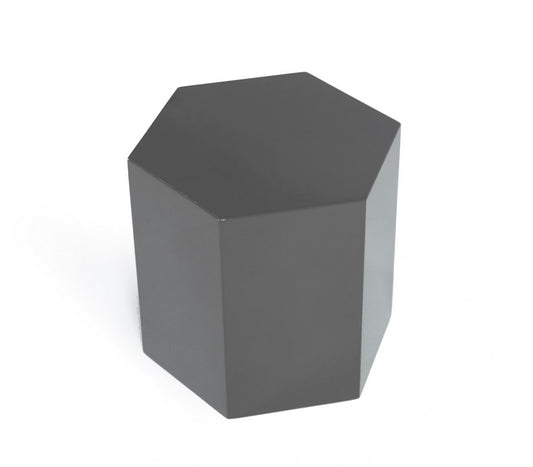 Table d'appoint hexagonale moderne gris clair brillant