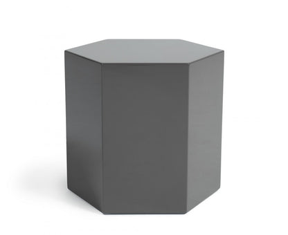 Table d'appoint hexagonale moderne gris clair brillant