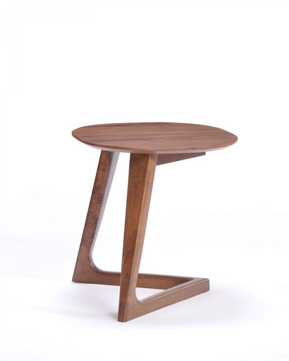 Table d'appoint asymétrique en bois de noyer Mod