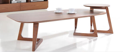 Table d'appoint asymétrique en bois de noyer Mod