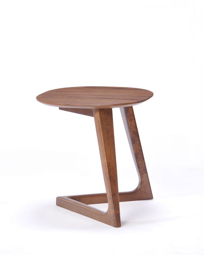 Table d'appoint asymétrique en bois de noyer Mod