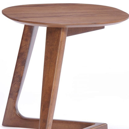 Table d'appoint asymétrique en bois de noyer Mod