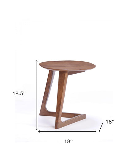 Table d'appoint asymétrique en bois de noyer Mod