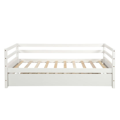 White Twin Bed with Trundle