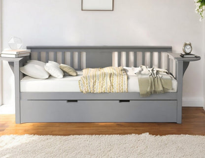 Gray Twin Bed with Trundle