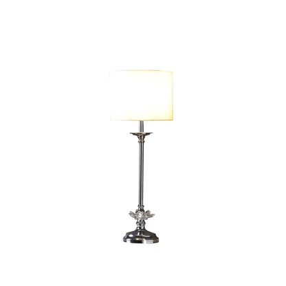 Lampe de table en métal argenté de 26 po avec abat-jour globe blanc