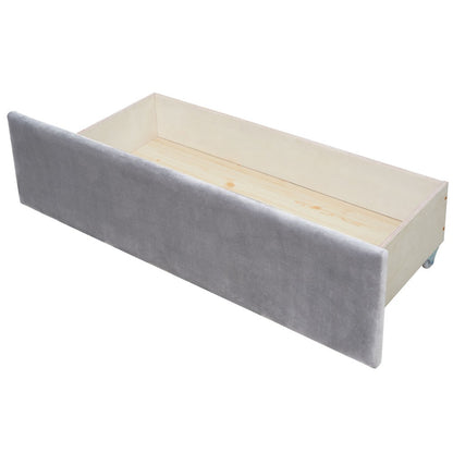 Twin Gray Upholstered Polyester Blend Bed