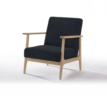 Fauteuil moderne à siège bas en chêne noir et naturel de 31 po