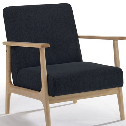 Fauteuil moderne à siège bas en chêne noir et naturel de 31 po