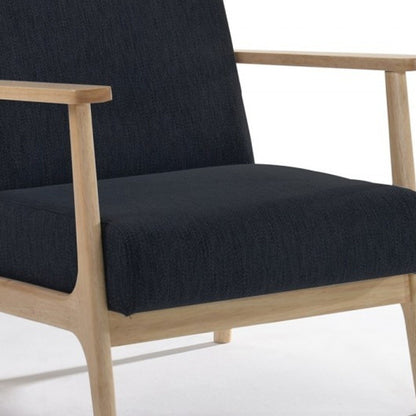 Fauteuil moderne à siège bas en chêne noir et naturel de 31 po