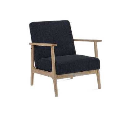 Fauteuil moderne à siège bas en chêne noir et naturel de 31 po