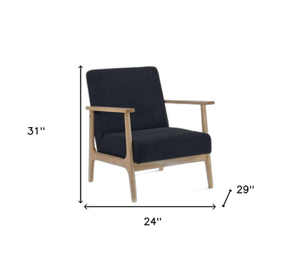 Fauteuil moderne à siège bas en chêne noir et naturel de 31 po