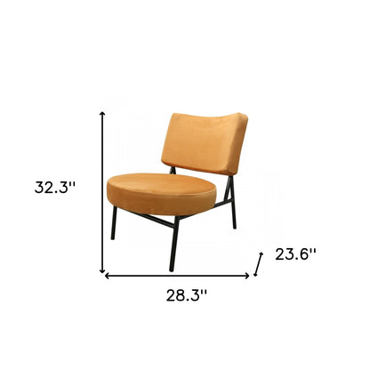 Chaise d'appoint contemporaine rectangulaire et circulaire orange de 32 po