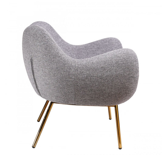 Fauteuil d'appoint confortable en peluche gris et or de 29 po