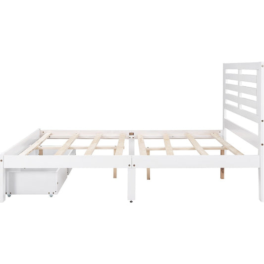 White Solid and Manufactured Wood Full Bed