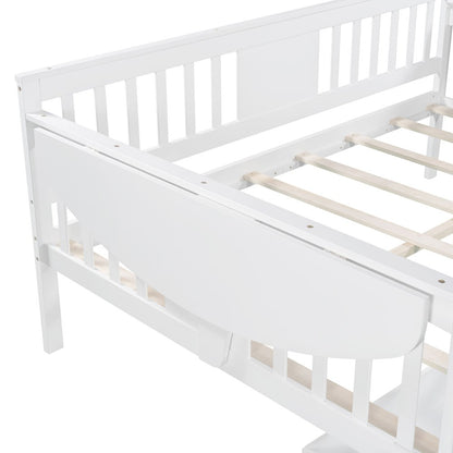 White Solid and Manufactured Wood Full Bed