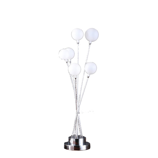 Lampe de bureau ou de table à six ampoules en chrome argenté de 28 po