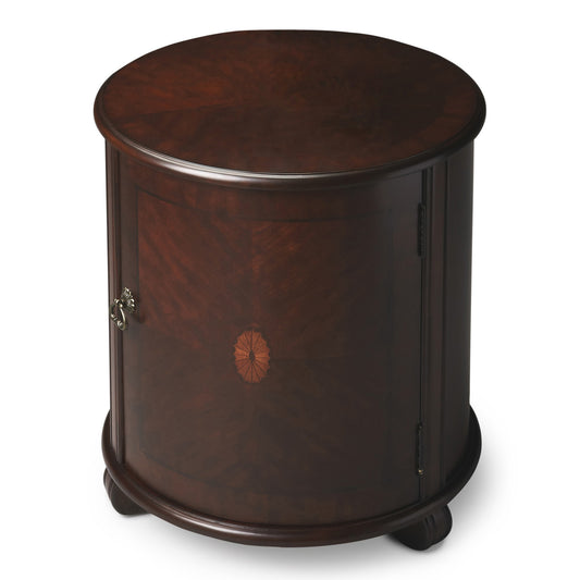 Table d'appoint ronde brun foncé de 24 po