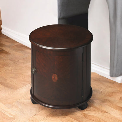 Table d'appoint ronde brun foncé de 24 po