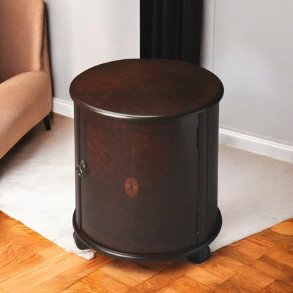 Table d'appoint ronde brun foncé de 24 po