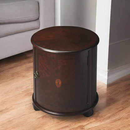 Table d'appoint ronde brun foncé de 24 po