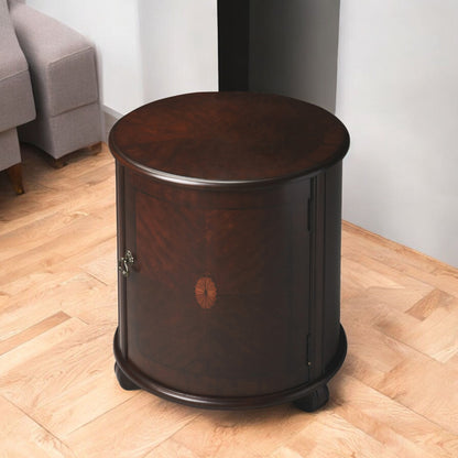 Table d'appoint ronde brun foncé de 24 po