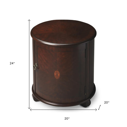 Table d'appoint ronde brun foncé de 24 po