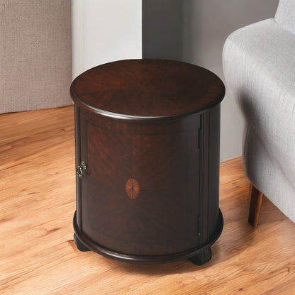 Table d'appoint ronde brun foncé de 24 po