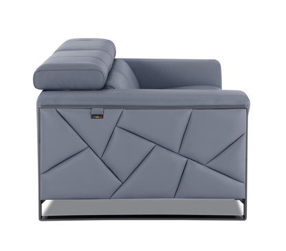 Fauteuil d'appoint décoratif en cuir bleu ardoise et chrome Mod