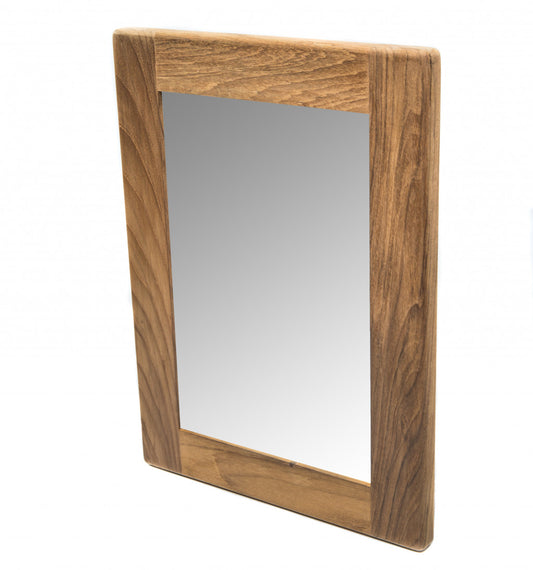 Miroir en bois massif avec accents bruns de 15 po