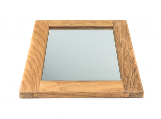 Miroir en bois massif avec accents bruns de 15 po