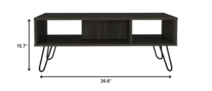 Table basse rectangulaire en bois manufacturé de 40 po de couleur expresso carbone