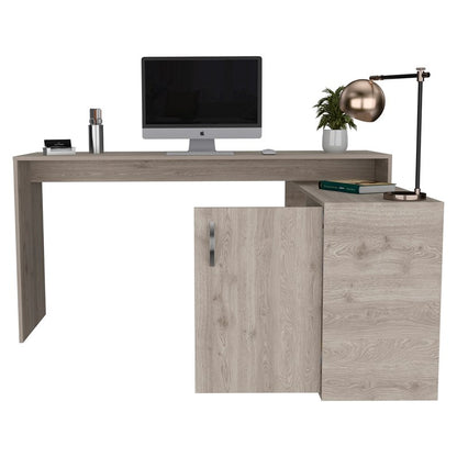 Bureau d'ordinateur en L gris clair de 60 po