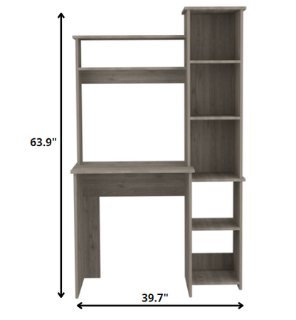 Bureau d'ordinateur gris clair de 40 po