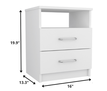 Table de chevet moderne et élégante en particules blanches