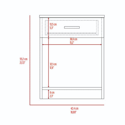 Table de chevet écologique gris clair sophistiquée et élégante