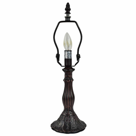 Lampe de table chandelier en métal brun foncé de 15 po avec abat-jour fantaisie rouge et noir