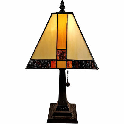 Lampe de table chandelier en métal brun foncé de 15 po avec abat-jour empire beige