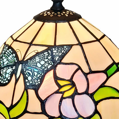 Lampe de table chandelier en métal brun foncé de 15 po avec abat-jour en forme de dôme ivoire