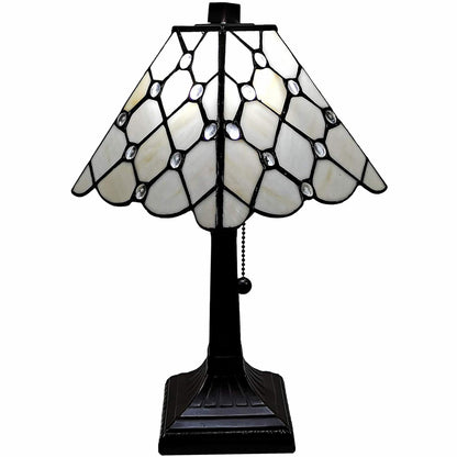 Lampe de table chandelier en métal brun foncé de 15 po avec abat-jour empire blanc