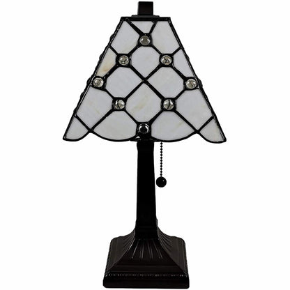 Lampe de table chandelier en métal brun foncé de 15 po avec abat-jour empire blanc