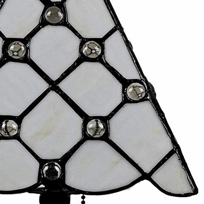 Lampe de table chandelier en métal brun foncé de 15 po avec abat-jour empire blanc