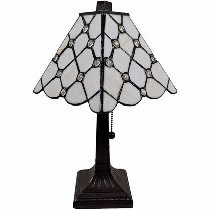 Lampe de table chandelier en métal brun foncé de 15 po avec abat-jour empire blanc